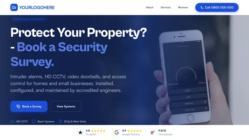 Sentinel Security Systems desktop template preview