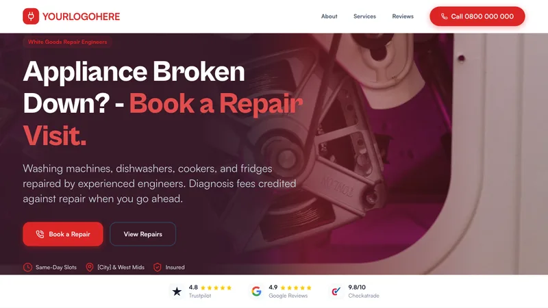 FixIt Appliance Engineers desktop template preview