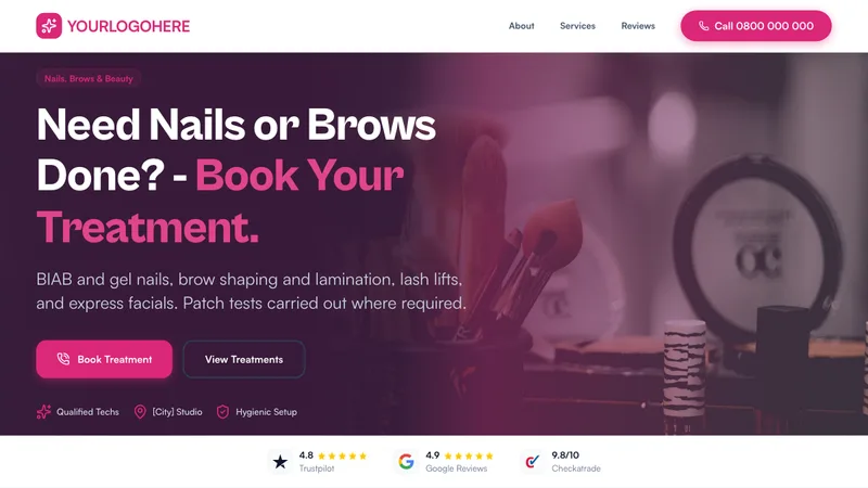 Glow Studio Beauty desktop template preview
