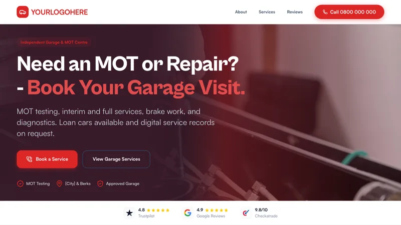 Parkside Auto Services desktop template preview