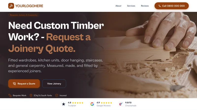 Oakline Joinery desktop template preview