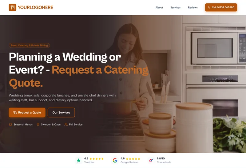 Table & Thyme Catering desktop template preview