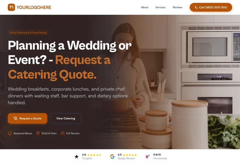 Table & Thyme Catering desktop template preview
