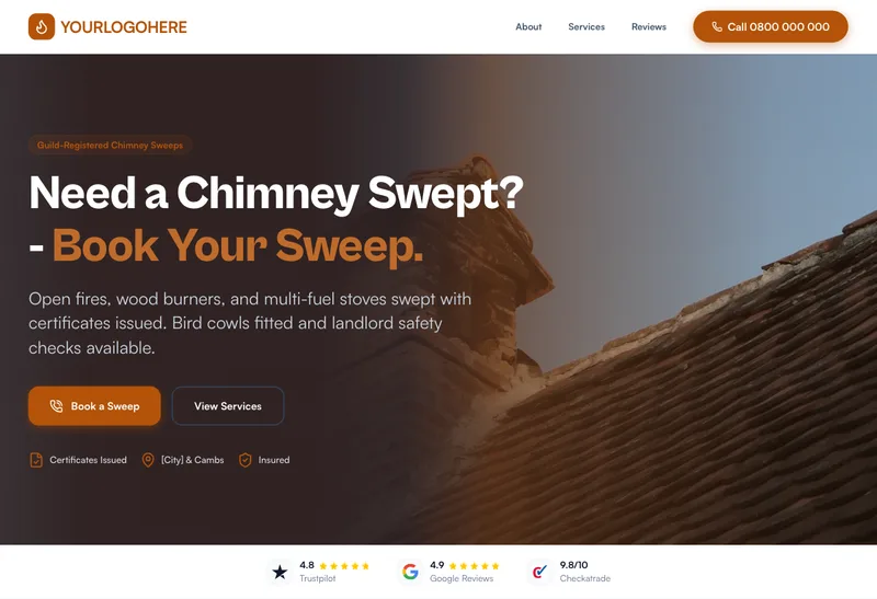 FlueSafe Chimney Sweeps desktop template preview