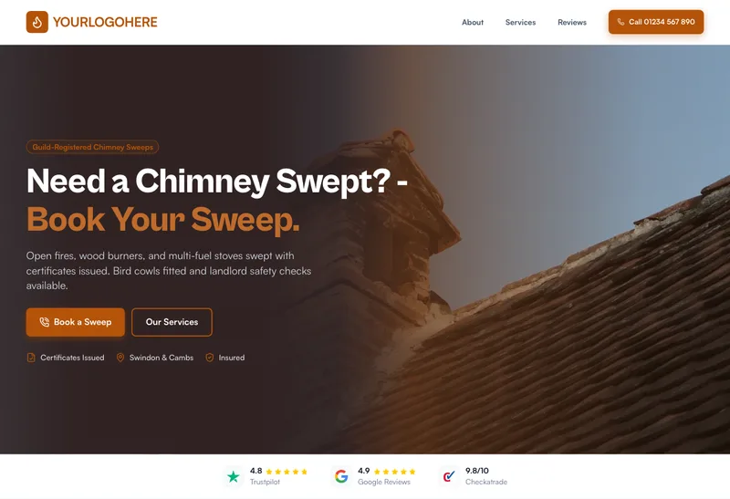 FlueSafe Chimney Sweeps desktop template preview