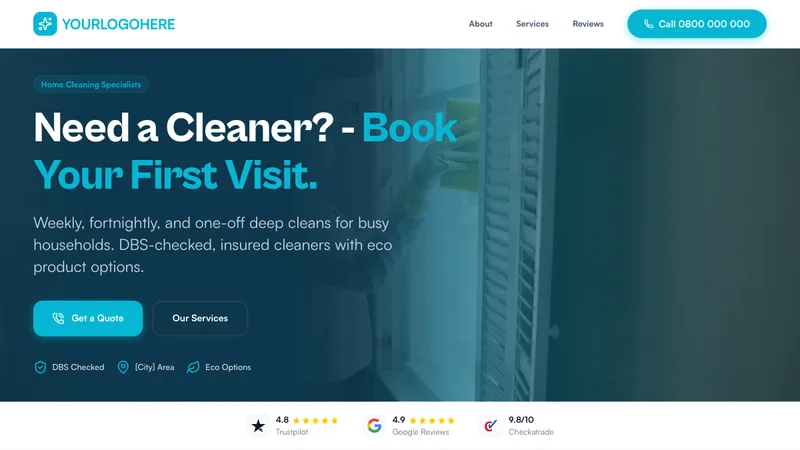 FreshHome Cleaning desktop template preview
