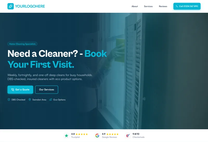 FreshHome Cleaning desktop template preview