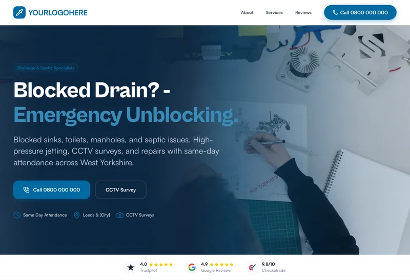 FlowClear Drainage desktop template preview