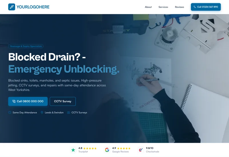 FlowClear Drainage desktop template preview