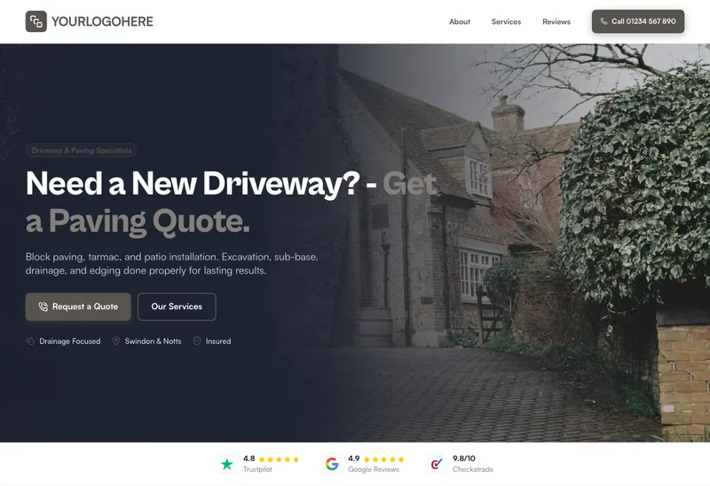 Trentside Paving desktop template preview