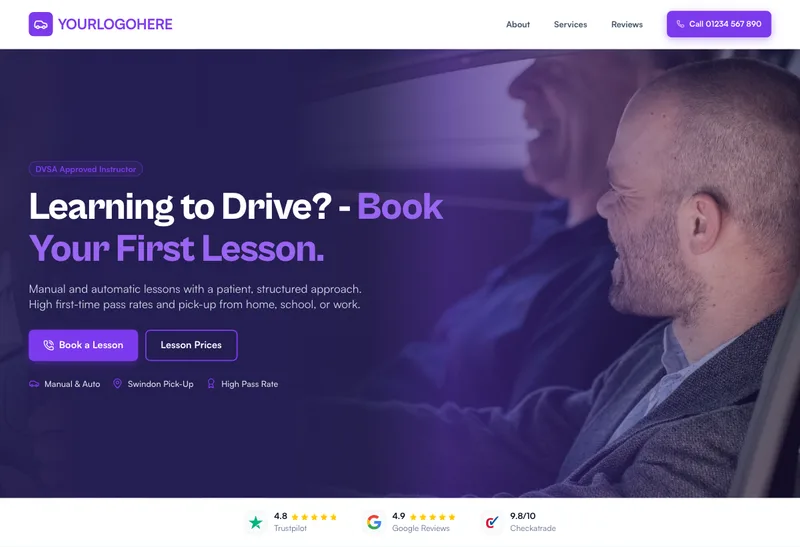DriveRight School desktop template preview