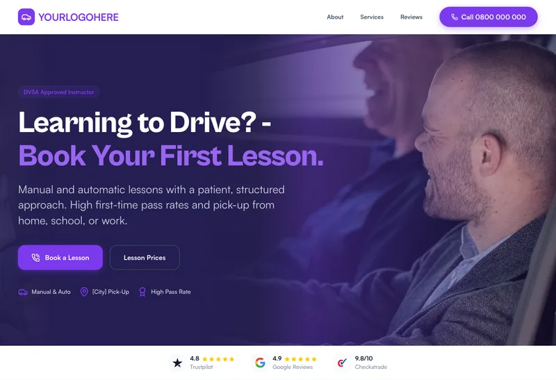 DriveRight School desktop template preview