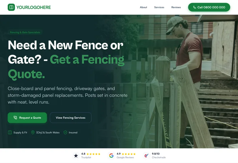 Borderline Fencing desktop template preview