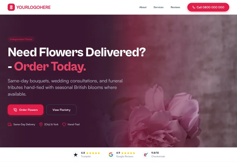 Petals & Stem Florist desktop template preview