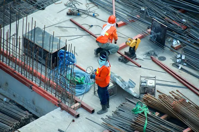 Architects reviewing build on site