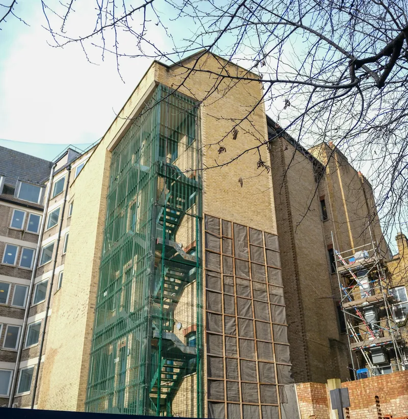 Commercial scaffolding on site