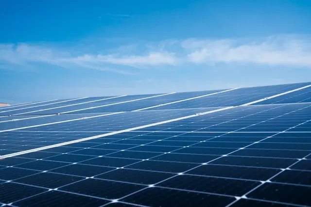 Solar panels on a pitched roof