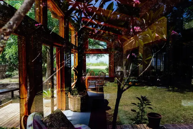 Sunroom-style garden room with garden views