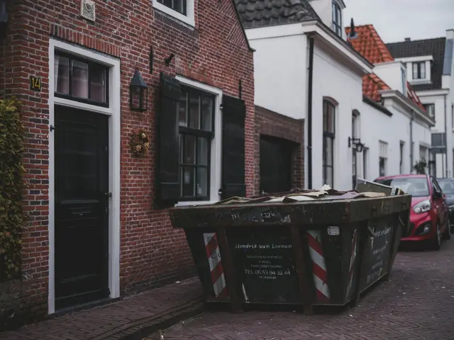 Builder skip on a residential street