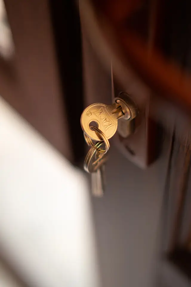 Lock and door mechanism fitting