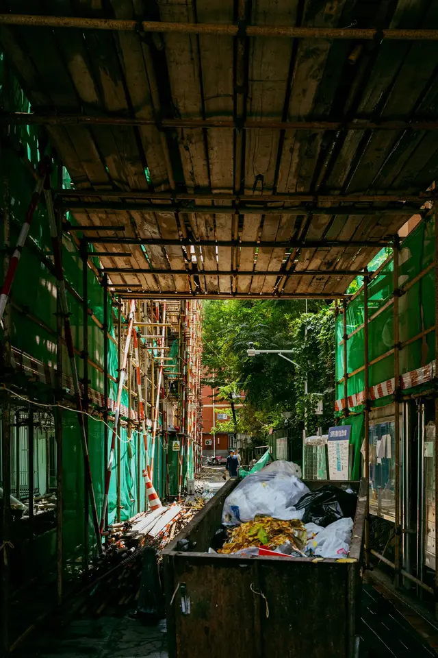 Skip on a construction site