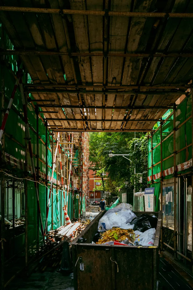 Skip on a construction site