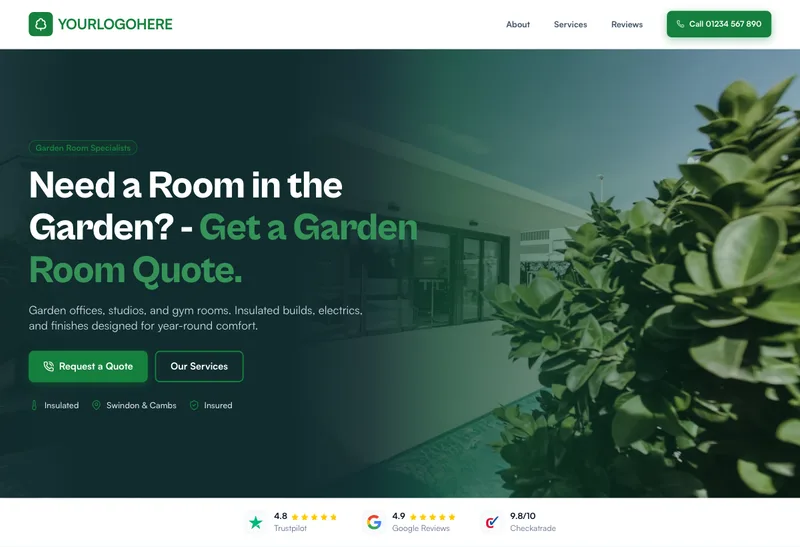 Cam Valley Garden Rooms desktop template preview