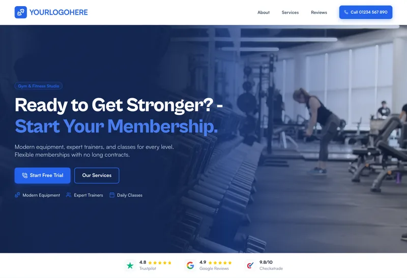 Forge Fitness desktop template preview