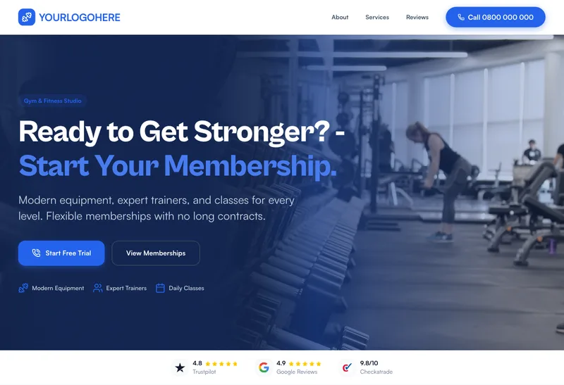 Forge Fitness desktop template preview