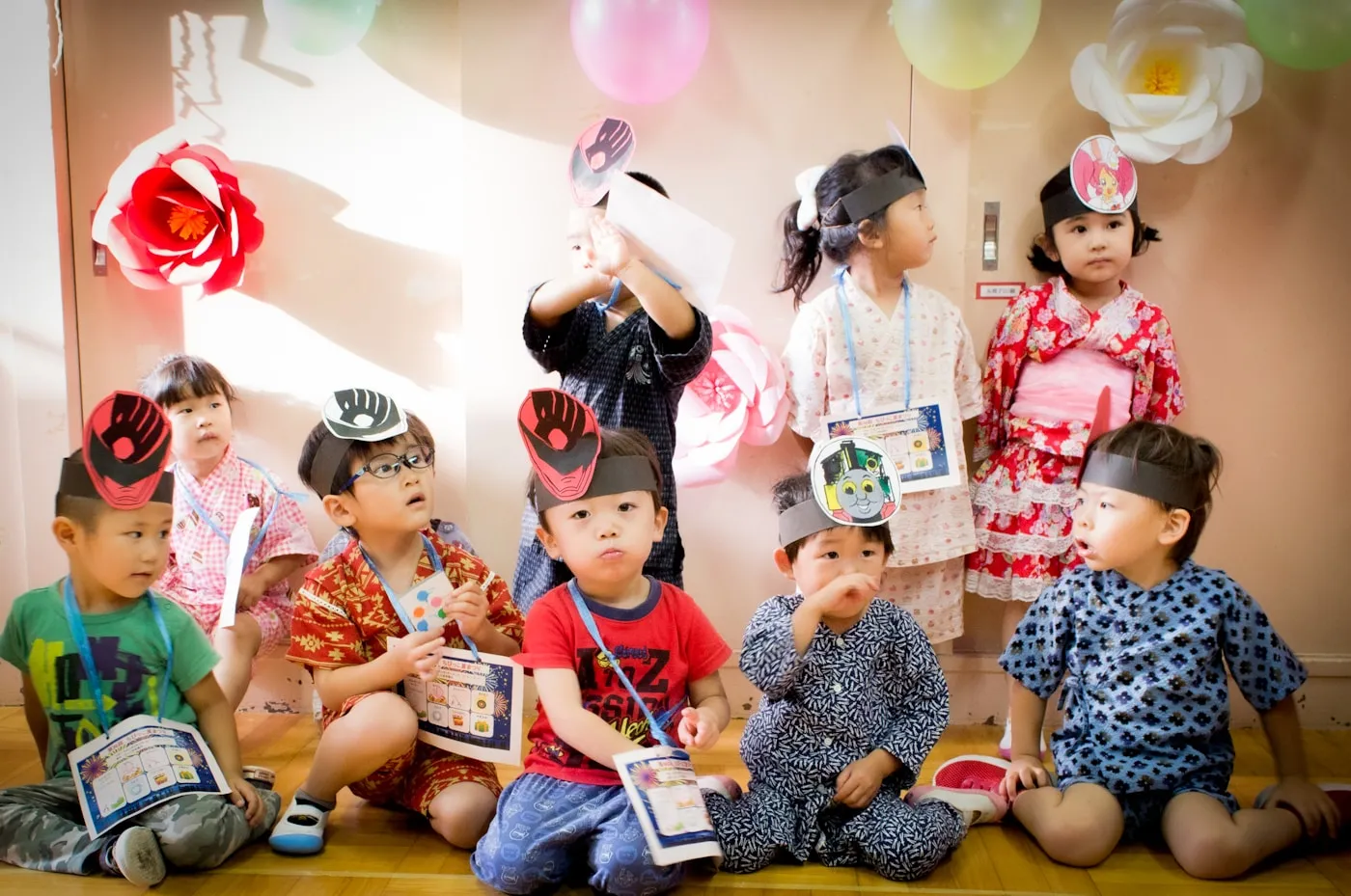 Children playing and learning in a nursery setting