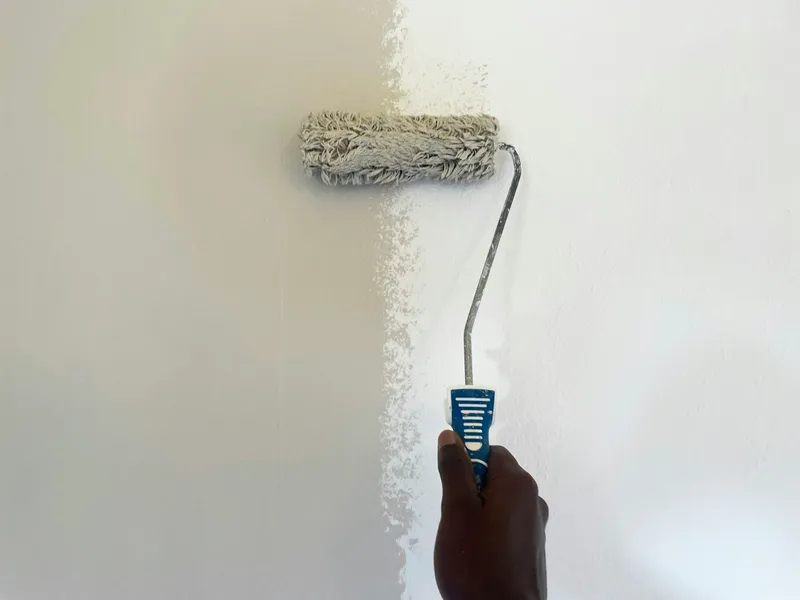 Interior decorating with a paint roller