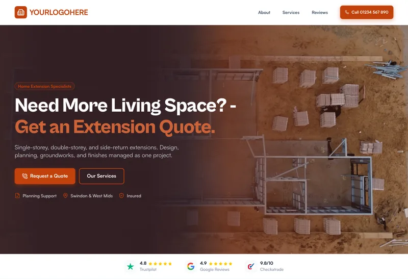 Midland Extensions desktop template preview