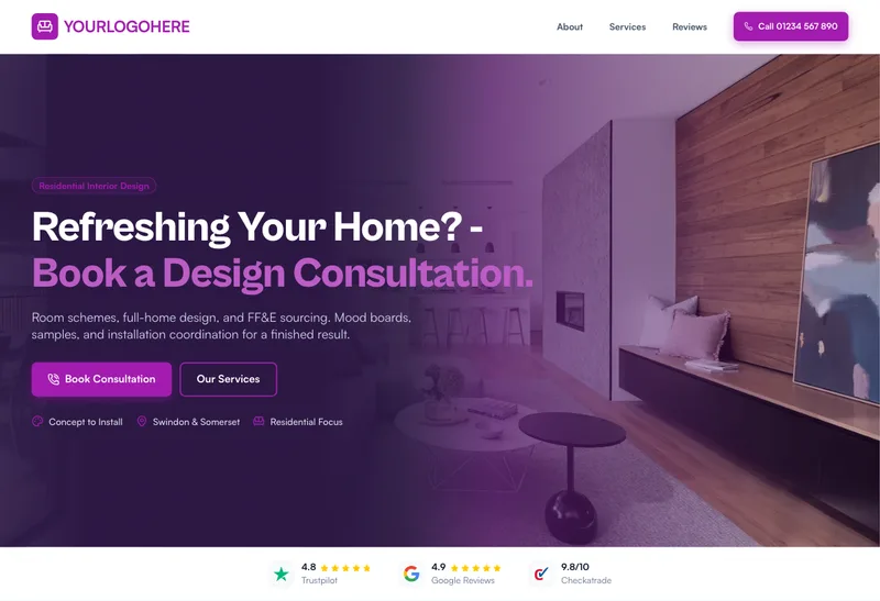 Bathstone Interiors desktop template preview