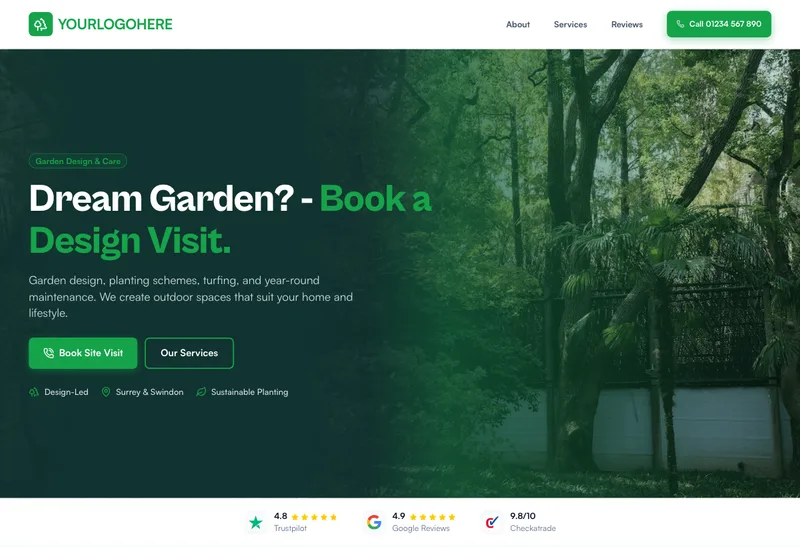 GreenEdge Landscaping desktop template preview
