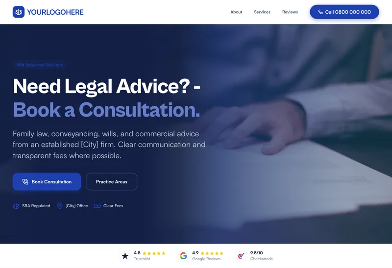 Hartley & Cole Solicitors desktop template preview