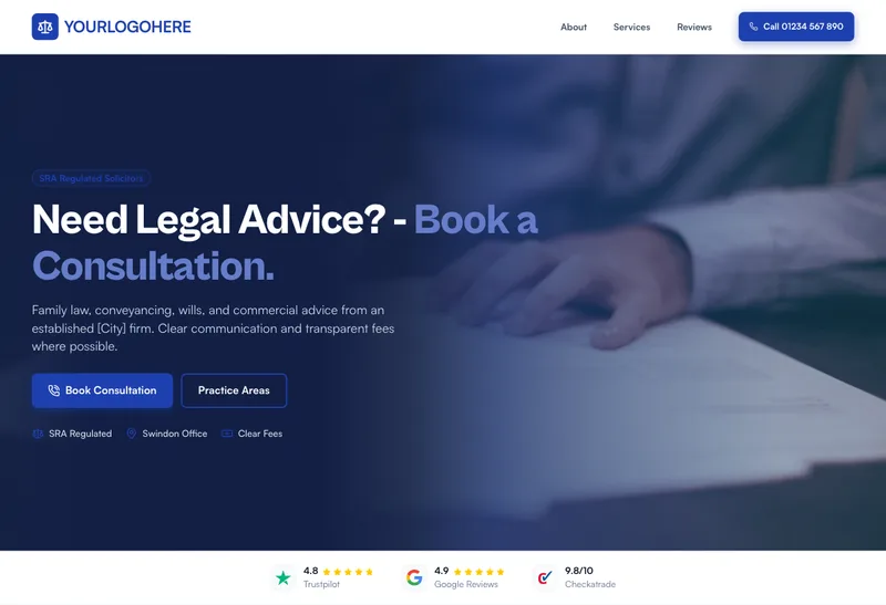 Hartley & Cole Solicitors desktop template preview