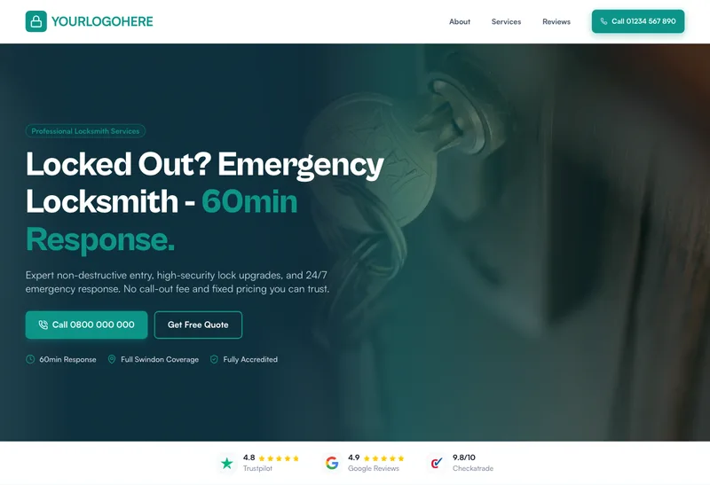 SecureEntry Locksmiths desktop template preview