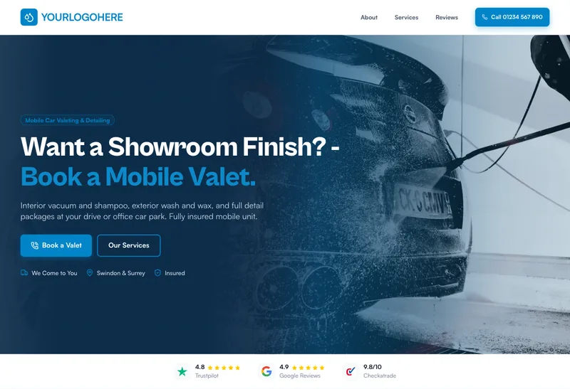 ShineDrive Mobile Valeting desktop template preview
