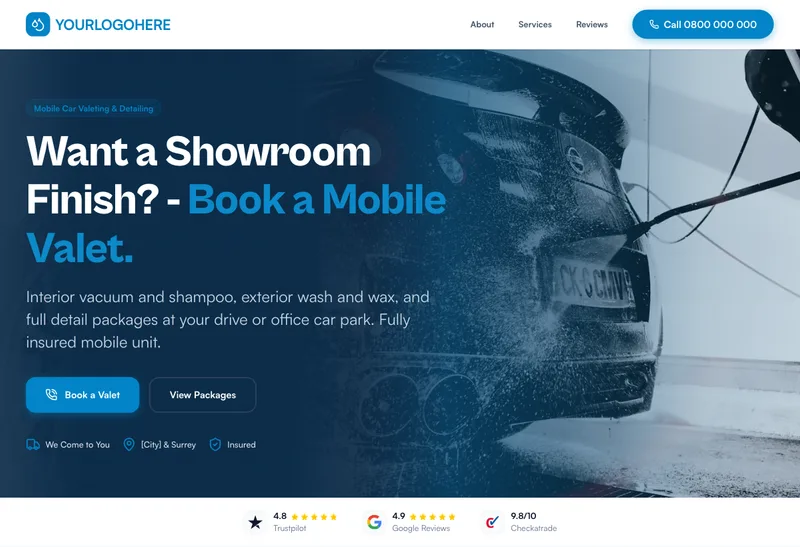 ShineDrive Mobile Valeting desktop template preview