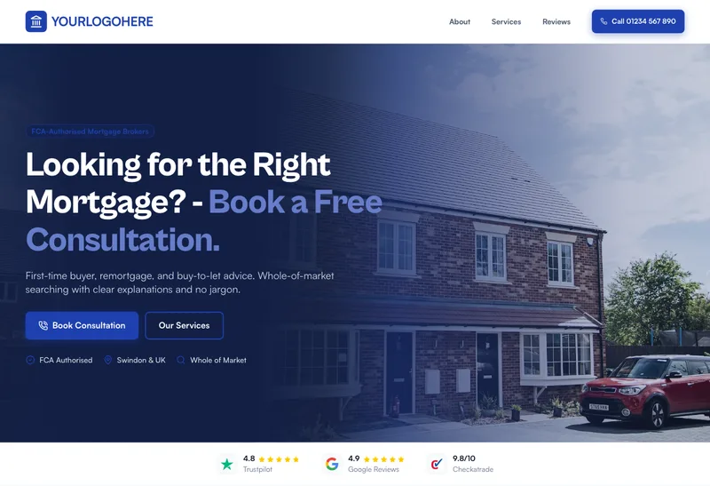 Capital Mortgage Advice desktop template preview