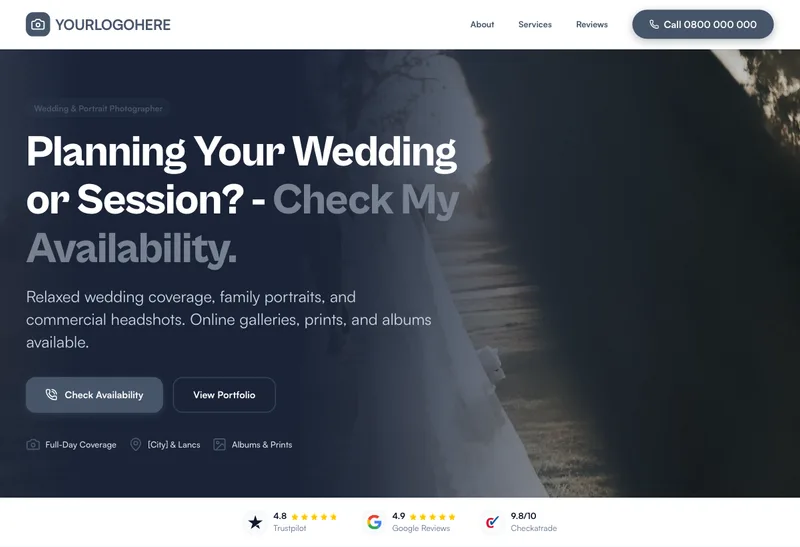 Northlight Photography desktop template preview