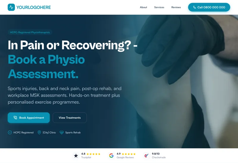 Active Recovery Clinic desktop template preview