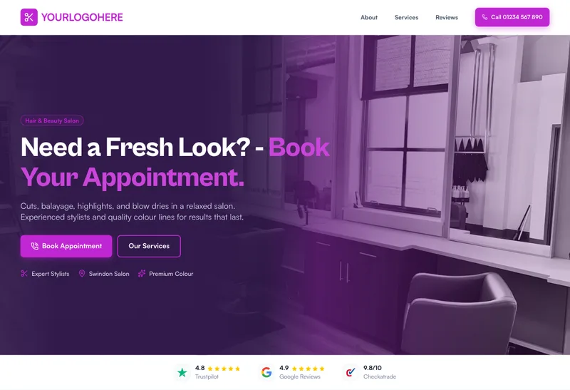 Studio 47 Hair desktop template preview