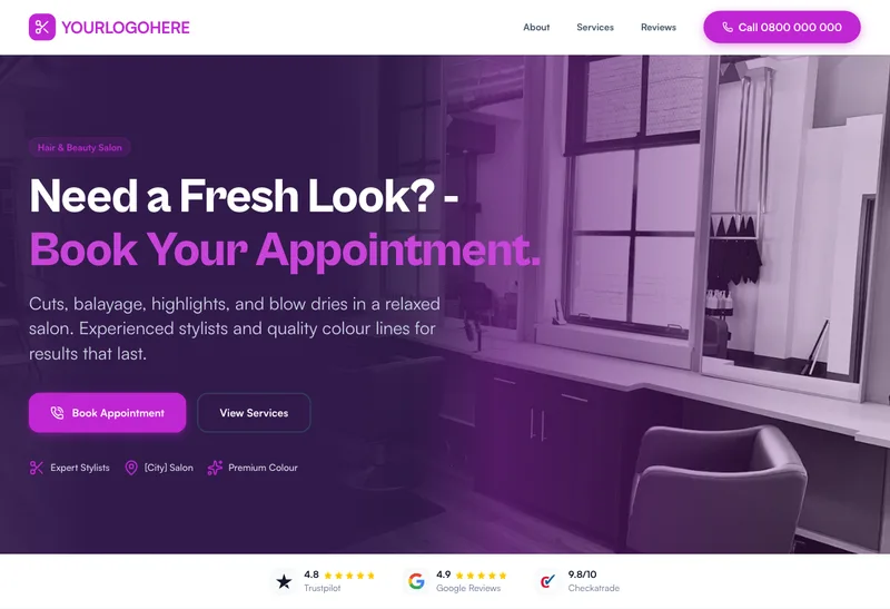 Studio 47 Hair desktop template preview