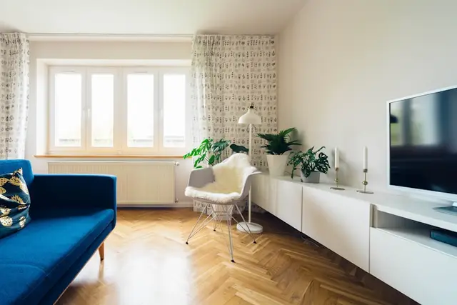 uPVC-style white window frames in a living room