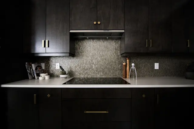 Kitchen worktops and splashback detail