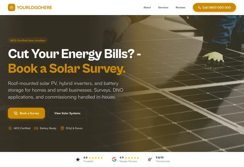 BrightRoof Solar desktop template preview
