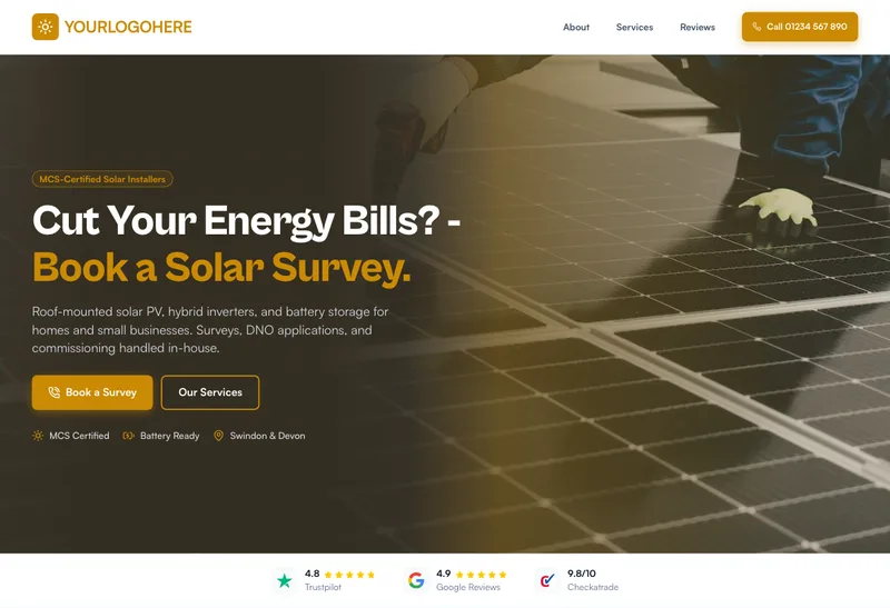 BrightRoof Solar desktop template preview