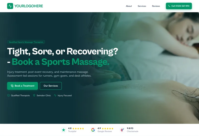 Tyne Sports Therapy desktop template preview