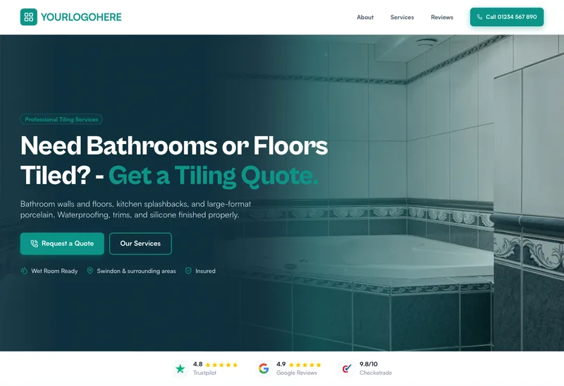 Precision Tile Co desktop template preview